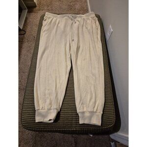 Women's Yellow Sweatpants Joggers with Drawstring, Size XL